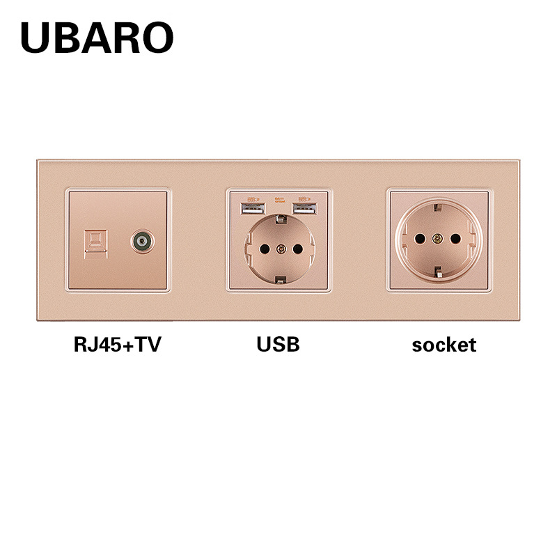 258 컴퓨터 TV-USB 소켓-골드