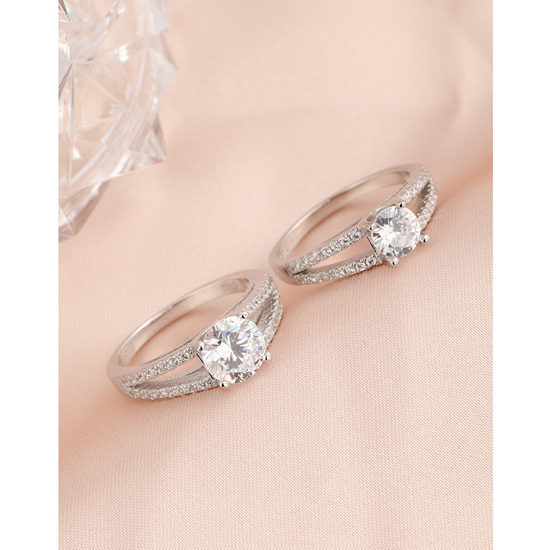 925 zircon de plata esterlina 1 quilate anillo de diamante de simulación nicho de alta calidad anillo de bodas anillo de boda regalo de cumpleaños