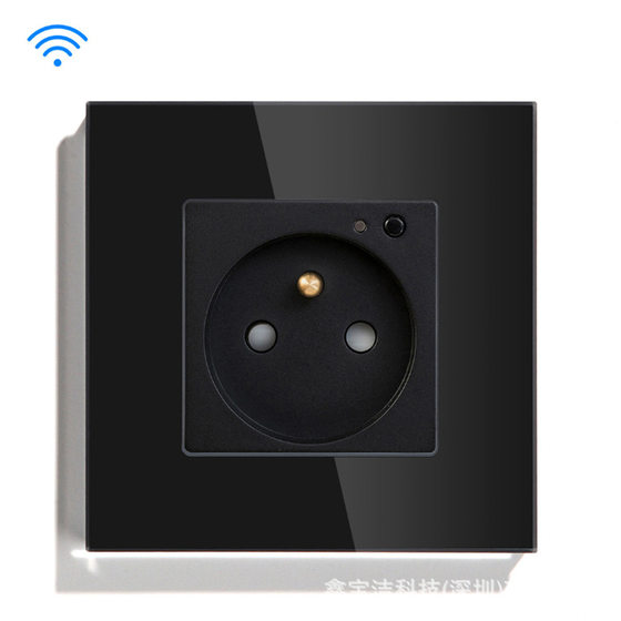 Regulations European regulations graffiti WIFI smart app voice control wall socket 86 tempered glass panel socket
