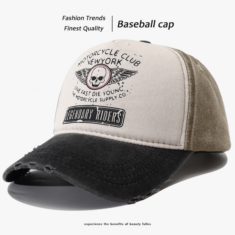 Hoed voor de vroege herfst 2023 voor dames, nieuwe vintage gewassen denim baseballpet voor heren, harde rand, Koreaanse stijl, gezichtsslankmakende eendenbek_voghion.com