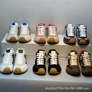 Original Factory Channel Goods! Luojia's New Maillard Wide-Head Couple Casual Sports Shoes Retro Forrest Gump Shoes Moral Training Shoes