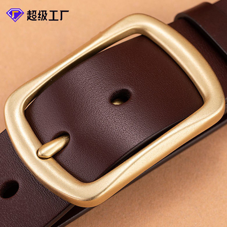 正品POLO简约男士针扣皮带商务腰带【送打孔器】