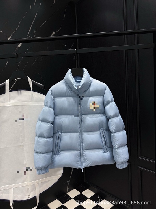蒙口羽绒服蓝色面包服外套设计感短款小个子新款90白鸭绒羽绒服女|undefined
