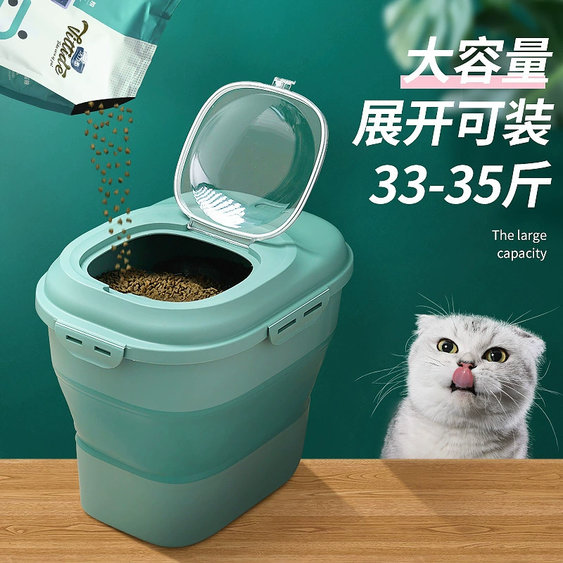 Корм для кошек ведро для хранения корма для собак герметичное ведро влагостойкий ящик для хранения продуктов большой емкости Универсальный складной