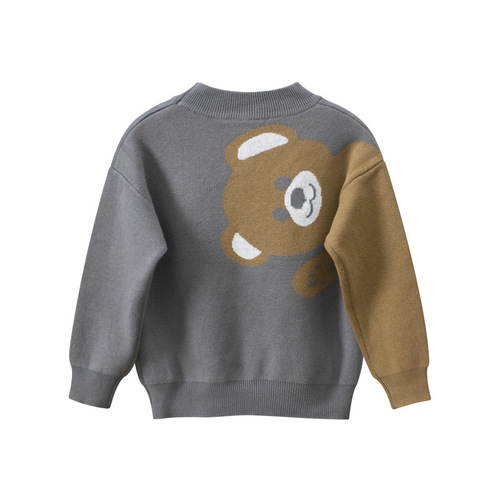 27kids brand children's clothing spring new children's sweater male baby sweater bear clothes one piece drop shipping