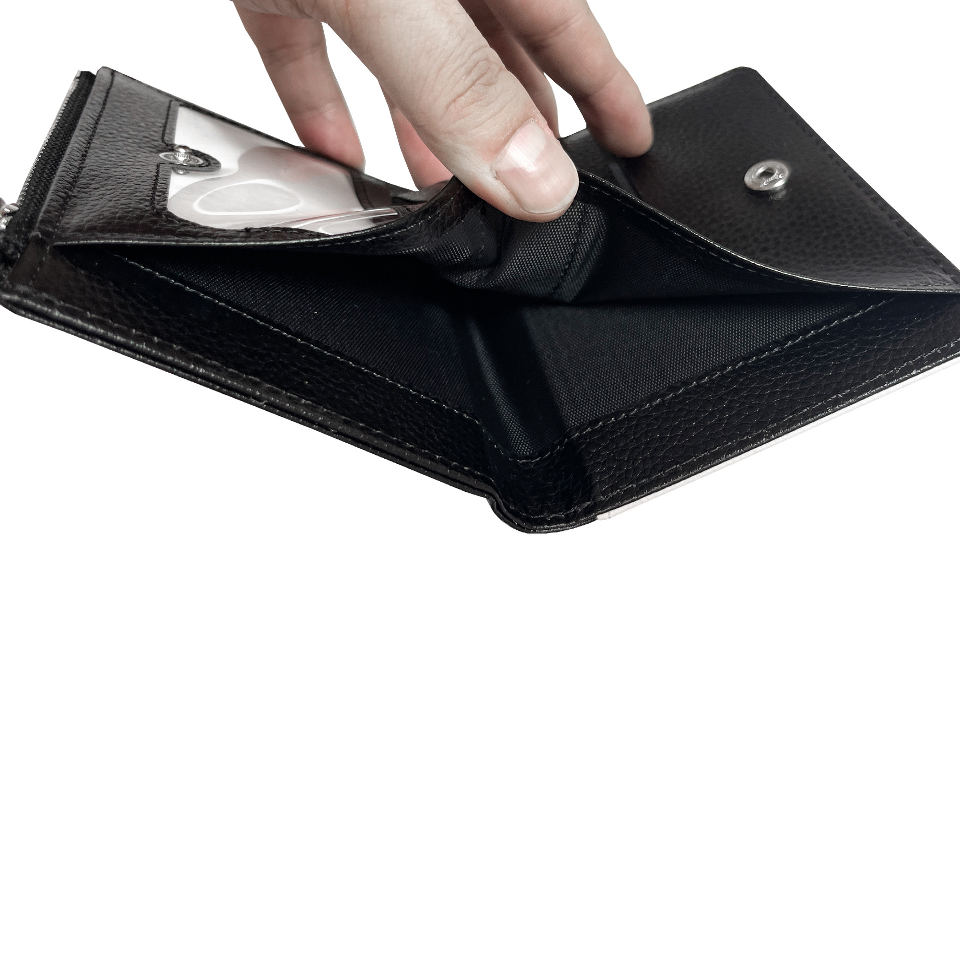 Transfronterizos transferencia en caliente sublimación en caliente cartera de hombre en blanco bolsa de gran capacidad bolsa de certificados bolsa de cambio cremallera en stock