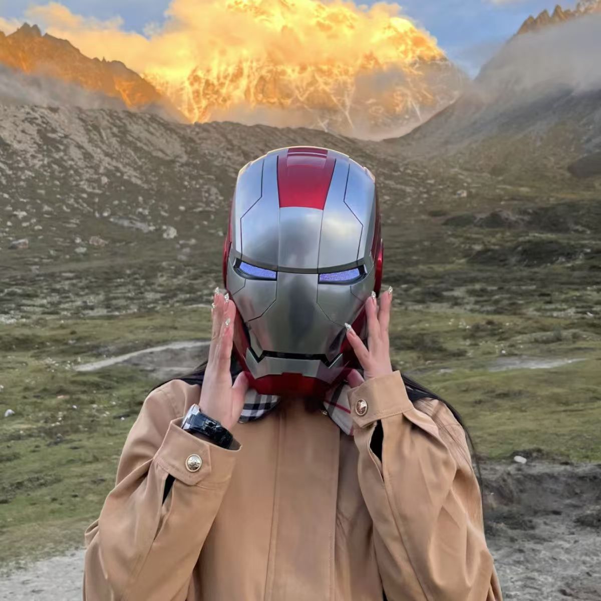 2025 New Iron Man Helmet Black Gold/Silver Voice Control Mask