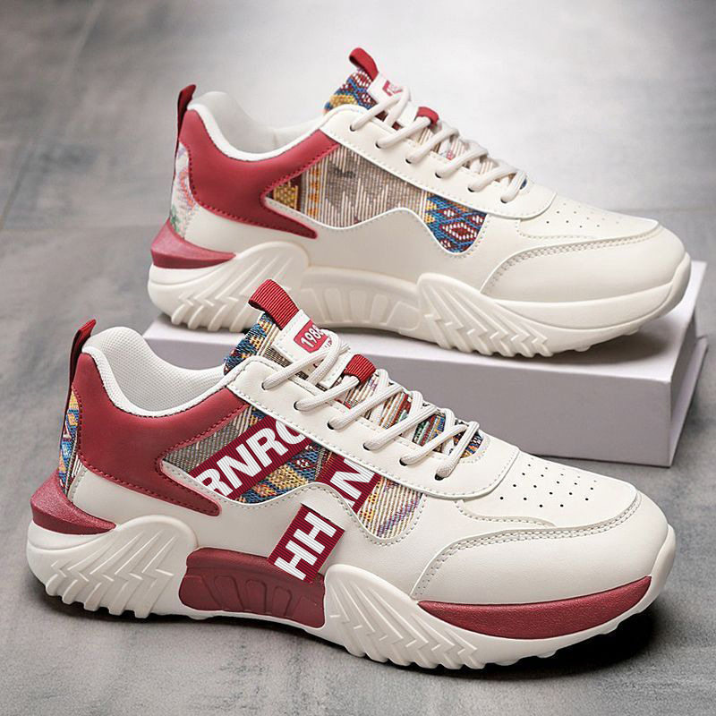 Giày thể thao nam sneaker trắng kiểu mới, giày casual thời trang cho thanh niên, đế dày gót thấp — Màu kaki, Màu xanh dương, màu đỏ chi tiết 25