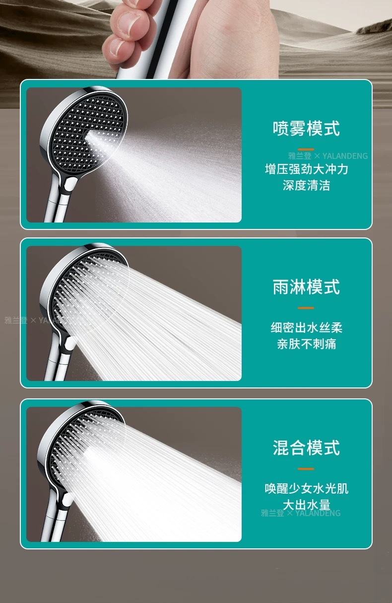 Pressurized showerhead, super high pressure, large water output, 15cm large panel, bath filter, shower head set undefined
