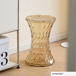 Crystal Storage Stool Transparent Creative Shape Pouf Living Room Entrance Simple Acrylic Ins Popular Casual Round Stool