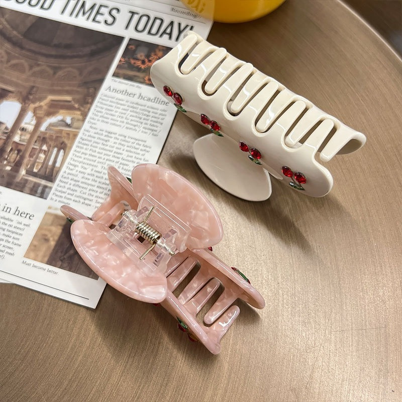 Elegant Shark Hairpin With Cherry Flash Diamond For Women_voghion.com