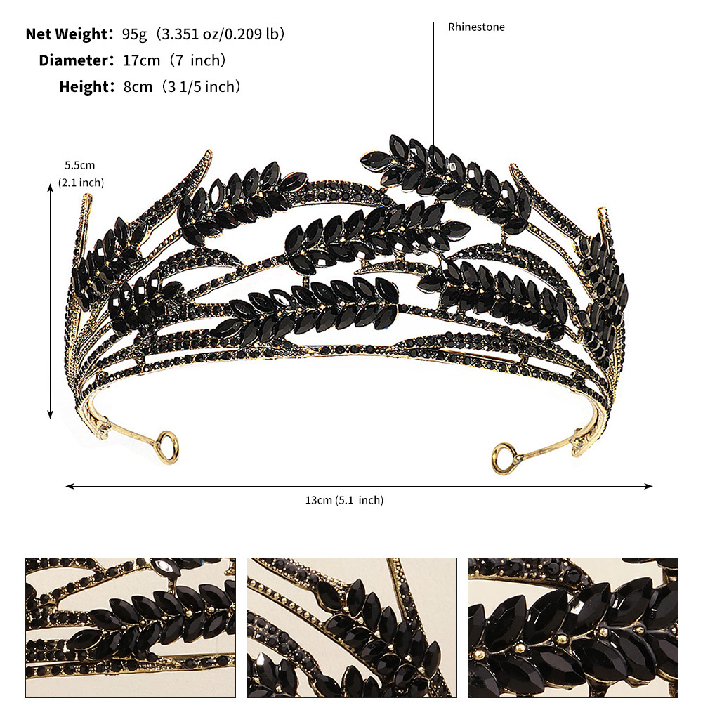240g Weight Crown Hair Accessories Type Rhinestones, Pearl Inlay Material 1 Piece Quantity Wedding, Party Occasion Alloy Material Halloween Festival Crown Pattern Women's Gender Inlay Design Cool Style Style Halloween Cool Style Women's Crown Alloy Inlay Rhinestones Pearl Crown 17