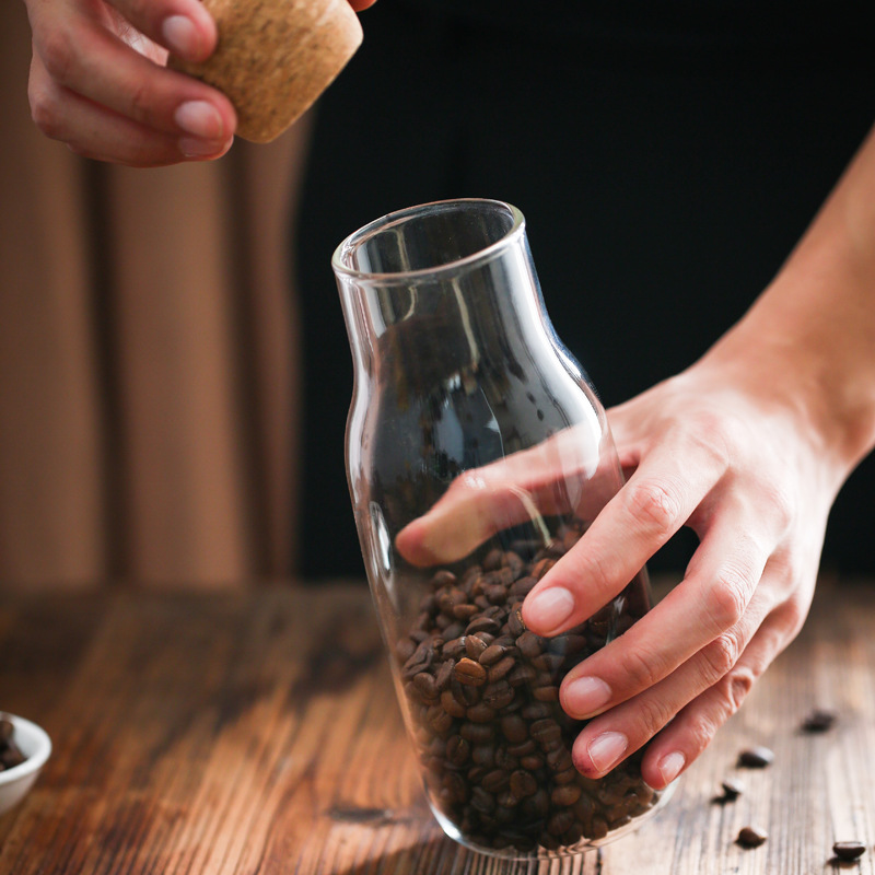 Vidrio de borosilicato sellado tarro de té tarro condimento tarro corcho café perfumado té botella de almacenamiento tarro de almacenamiento doméstico