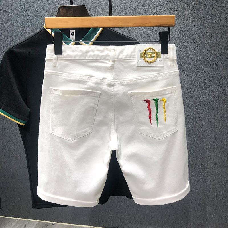 Summer New Style Thin White Denim Shorts Men's Slim-fit All-match Korean Style Five-point Pants Outer Wear Middle Pants Men's Summer New Style Thin White Denim Shorts Men's Slim-fit All-match Korean Style Five-point Pants Outer Wear Middle Pants Men's