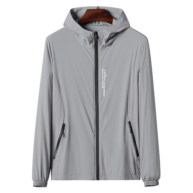 태양 보호 의류 남성 2023 캐주얼 야외 후드 자켓 태양 보호 의류 청소년 학생 스킨 의류 코트 트렌디