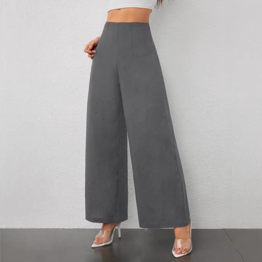 Abbigliamento donna, pantaloni a gamba larga, moda autunno, casual, da pendolare, snellenti, fluidi, stile americano 2026_voghion.com