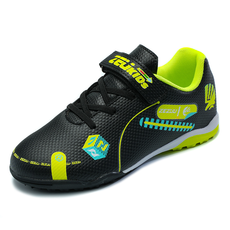 Nuevos zapatos de fútbol velcro, niños y niñas, niños y niñas, zapatos de fútbol de césped artificial, zapatos de entrenamiento de competición