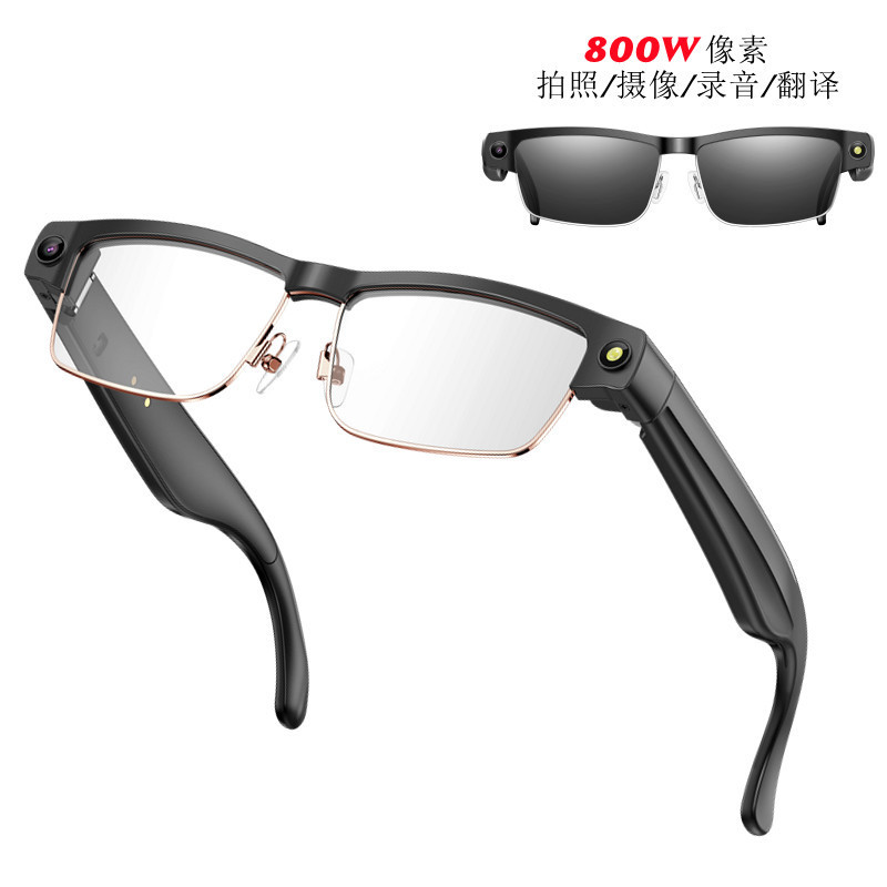 跨境L802智能眼镜WiFi传输双麦通话降噪800W拍照AI翻译骑行墨镜|undefined