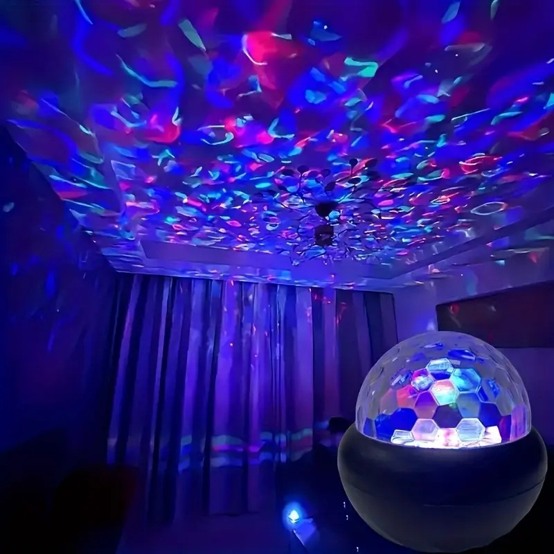 New Remote Control Water Pattern Light USB Plug-in Water Ripple Colorful RGB Atmosphere Crystal Magic Ball Starry Sky Projection Light_voghion.com