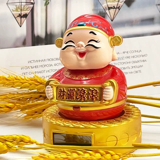 太阳能摇摆财神爷汽车摆件批发点头招财神喜庆年货景区文创纪念品