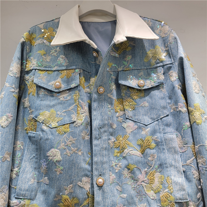 2026 primavera nueva moda de mujer collar de contraste impresión casual universal suelta delgada manga larga chaqueta corta