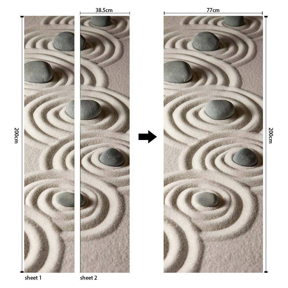Pegatinas para puertas 3D respetuosas con el medio ambiente, autoadhesivos, fabricantes de origen al por mayor, patrones populares transfronterizos de alta definición, adhesivos para puertas impermeables, a prueba de aceite y antiincrustantes