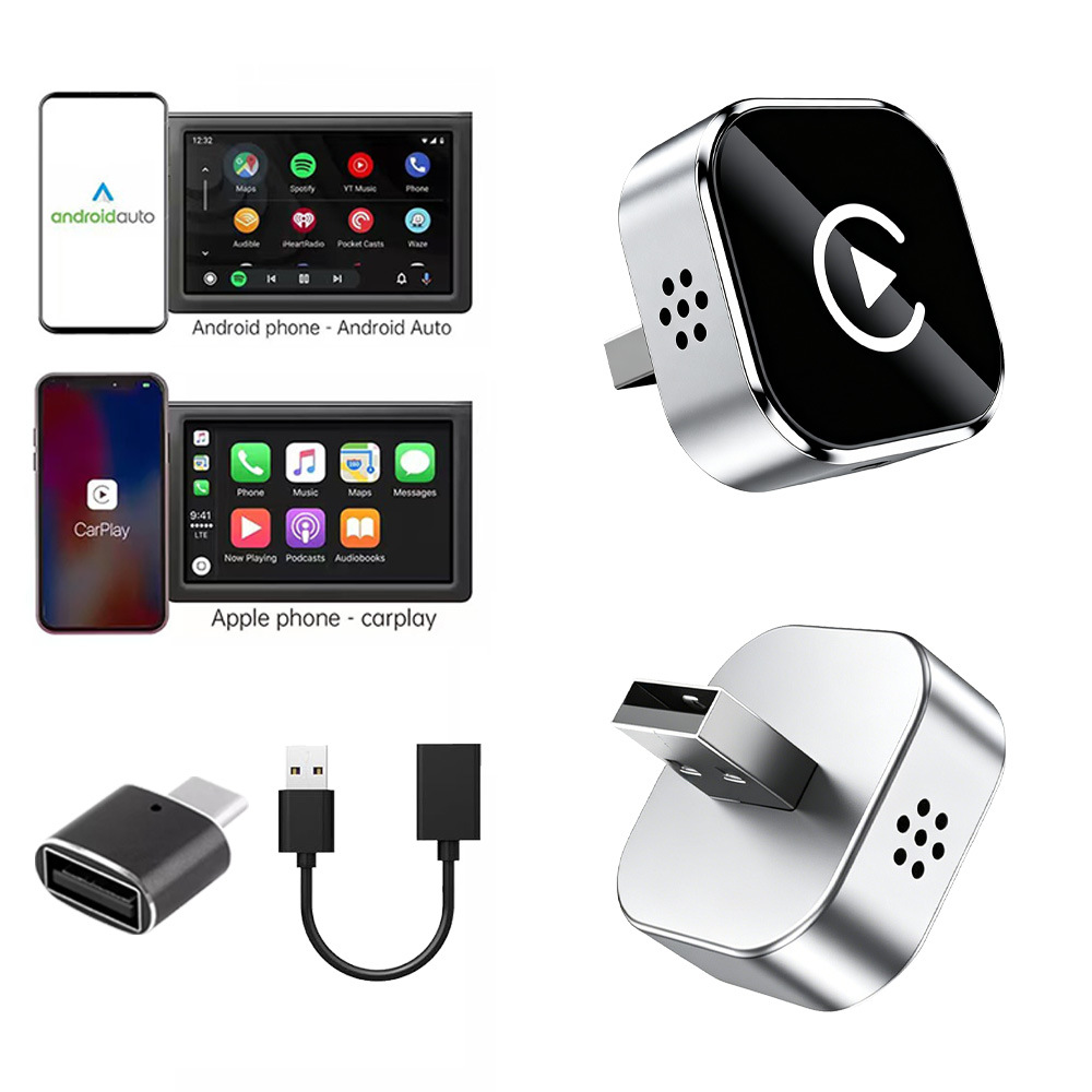 Cross-Border Amazon Exclusive Car and Vehicle Interconnection Box for Android and Apple 2-in-1 Wired to Wireless Carplay