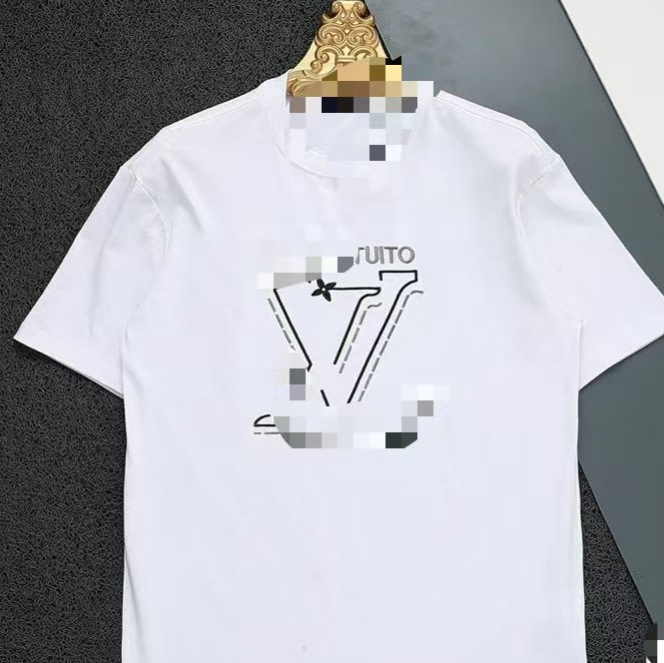 高バージョン Lujia 半袖 Tシャツ 2025 新しいトレンディなブランドロゴプリント高級トレンディな男性と女性の同じスタイル Ljia トレンディなブランド Tシャツ|undefined