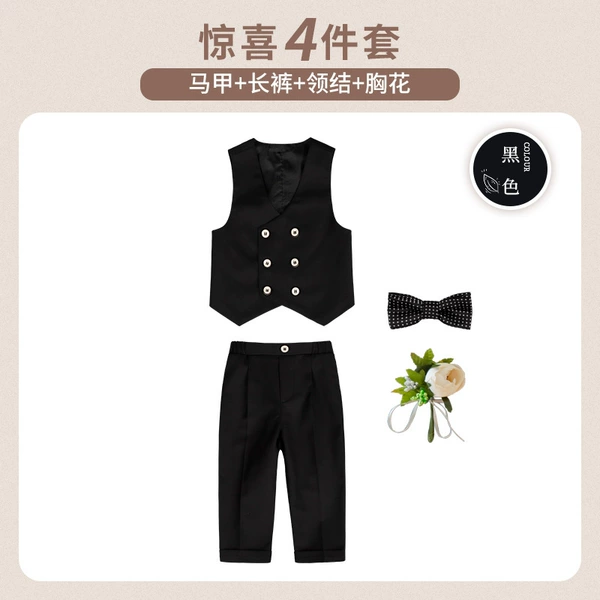 Black vest, set, 4 piece set