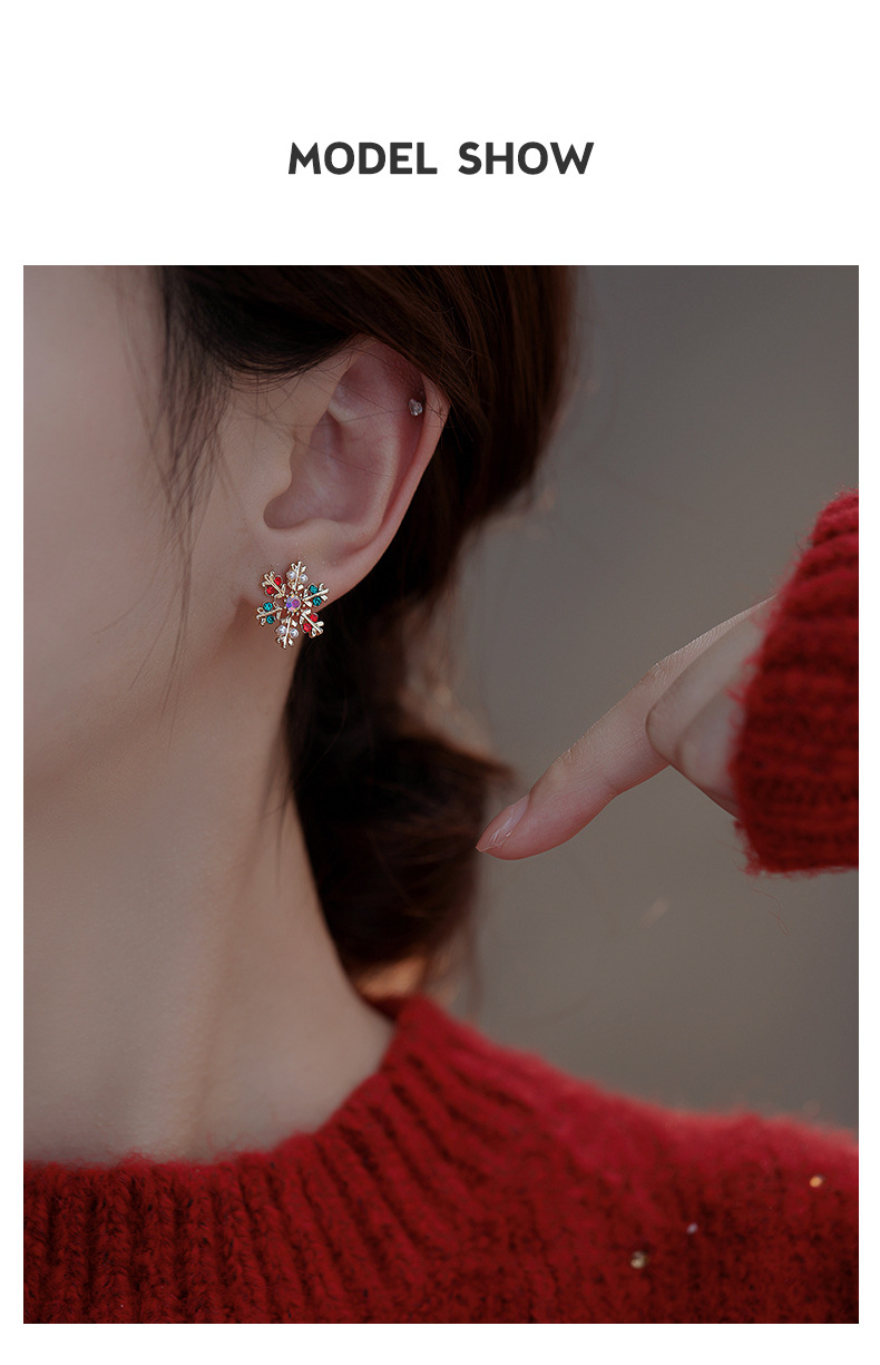 1 Paire De Base Style Moderne Flocon De Neige Incruster Alliage Zircon Boucles D'oreilles display picture 1