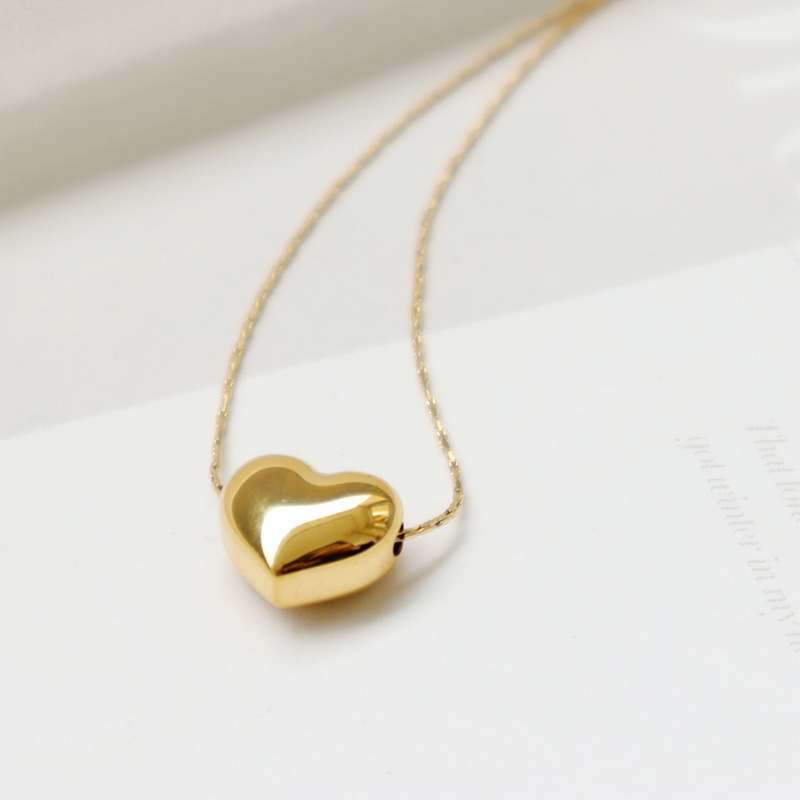 10g Weight Vacuum Plating Gold Plating Process 18K Gold Plated Plating Material 304 Stainless Steel Pendant Material Necklace Classification 304 Stainless Steel Chain Material 1 Piece Quantity Daily Occasion 304 Stainless Steel Material Heart Shape Pattern Women'S Gender Plating Design Sweet, Simple Style Style Wholesale Jewelry Sweet Simple Style Heart Shape 304 Stainless Steel 18K Gold Plated Plating Necklace