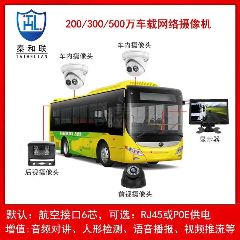 Hik mobil NVR sabit disk video kaydedici 720P / 1080P / 2 milyon gözetim ağ kamerası araba