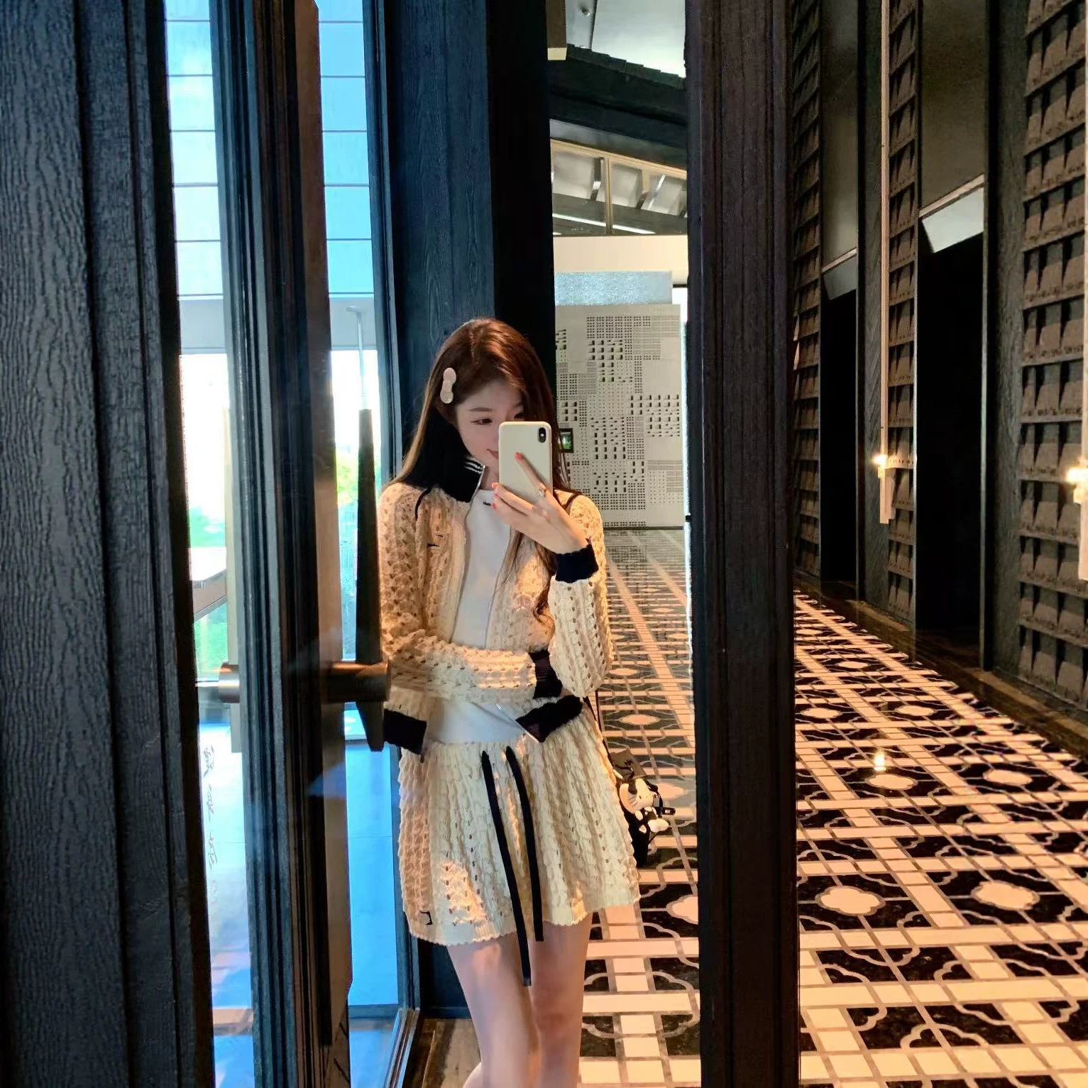 深圳南油高端女装 26春季miu系镂空拉链针织衫外套女休闲时尚百搭