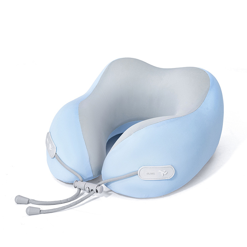 Verano helado sensación fría protección de cuello almohada en forma de U portátil almacenable memoria almohada de cuello de algodón almohada de avión almohada al por mayor existencias