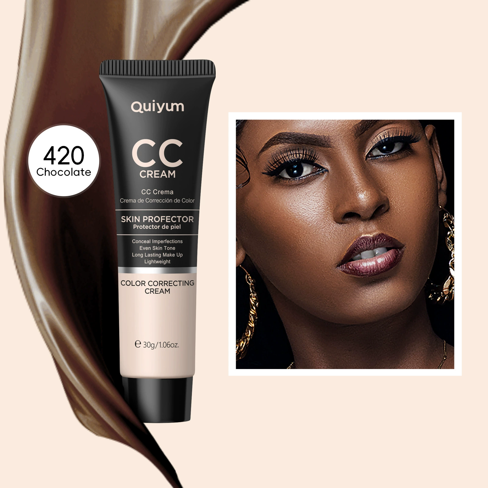 CC Cream Quiyum 30 ml, color-correcting, moisturizing, SPF15