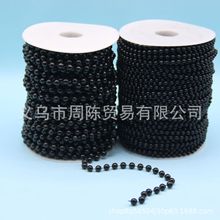 现货热销3mm--8mm黑色圆珠连线珠手工DIY定位珠圣诞珠饰饰品配件