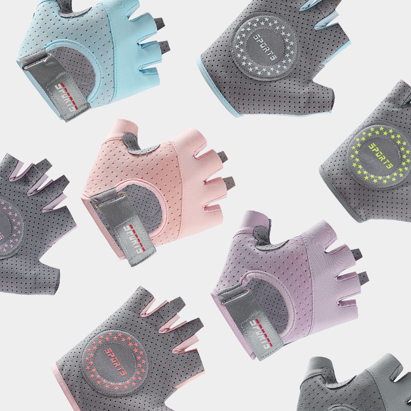 Guantes deportivos medio dedo ciclismo desgaste-resistente antideslizante espesado silicona levantamiento de peso Frisbee fitness ciclismo guantes al por mayor