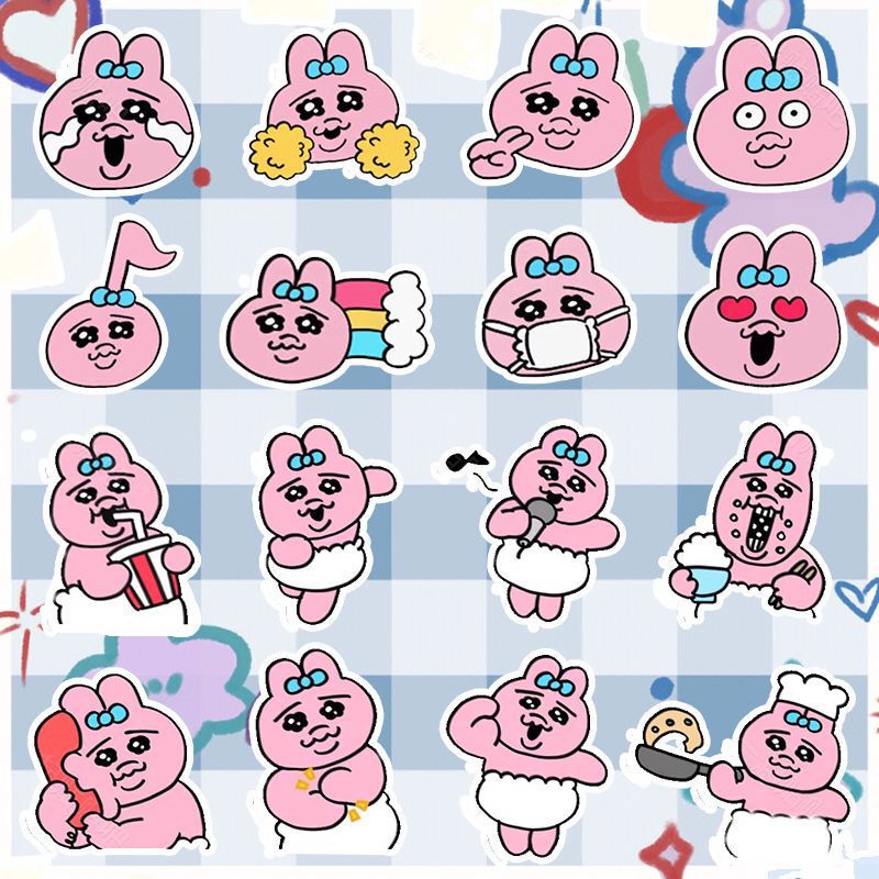 日系搞怪粉兔内裤兔兔裤头兔opanchu 表情包防水手账手机壳贴纸|undefined