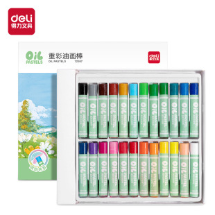 deli deli 72087 Oil Painting Stick Crayon Children's Set 24 Color Water Soluble Brush Painting Stick