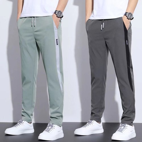 Summer pants men's trendy loose straight casual pants ice silk thin Korean style men's large size trousers cross-border shipping