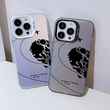 爱心地图适用苹果17手机壳情侣iphone16promax速卖通热销彩银壳12