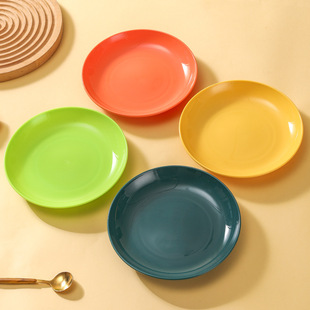 Cross-border Nordic Party Plastic Tableware Plate Color DIY Baby Birthday Party Decoration Home Spitting Bone Plate Factory