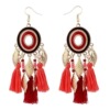 Long earrings with tassels, ethnic ear clips suitable for photo sessions, boho style, ethnic style, internet celebrity