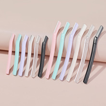 厂家批发锋利安全微距刀片刮眉刀  新款多色直柄式修眉刀美妆工具