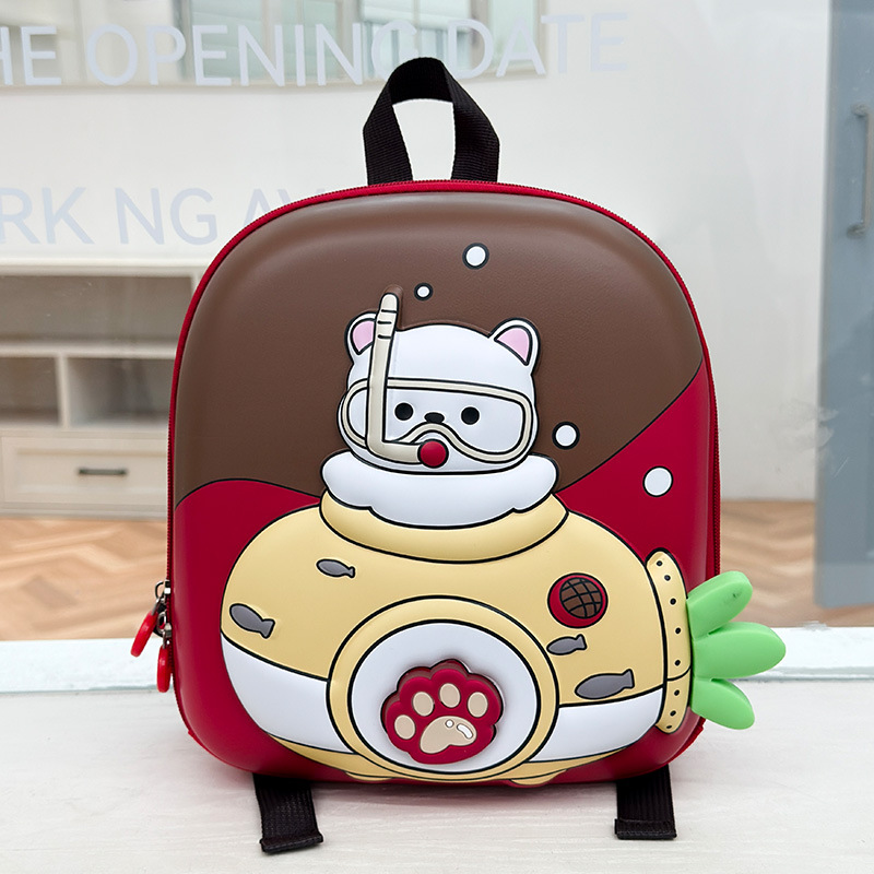 Cartoon estereoscópico Eggshell mochila infantil infantil caricatura lindas mochila para niños de clase media pequeña mochila ligera