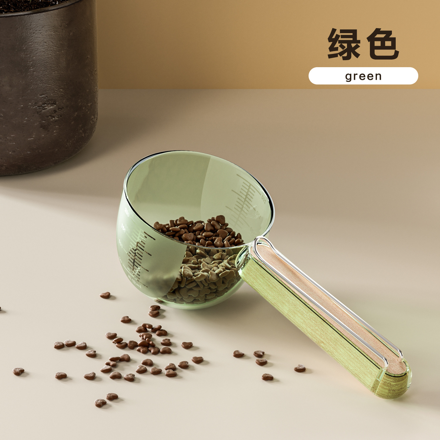 Nuevo producto Cuchara de comida para gatos con mango de madera Cuchara de comida para gatos con clip Suministros para gatos y perros Pala de comida Suministros para mascotas al por mayor