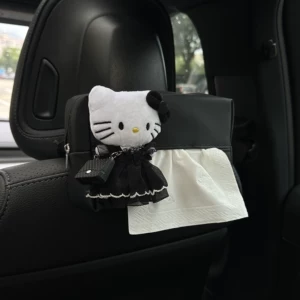 KT cat car tissue box, armrest box, car tissue cover, car tissue holder, car interior decoration accessories, cute for women