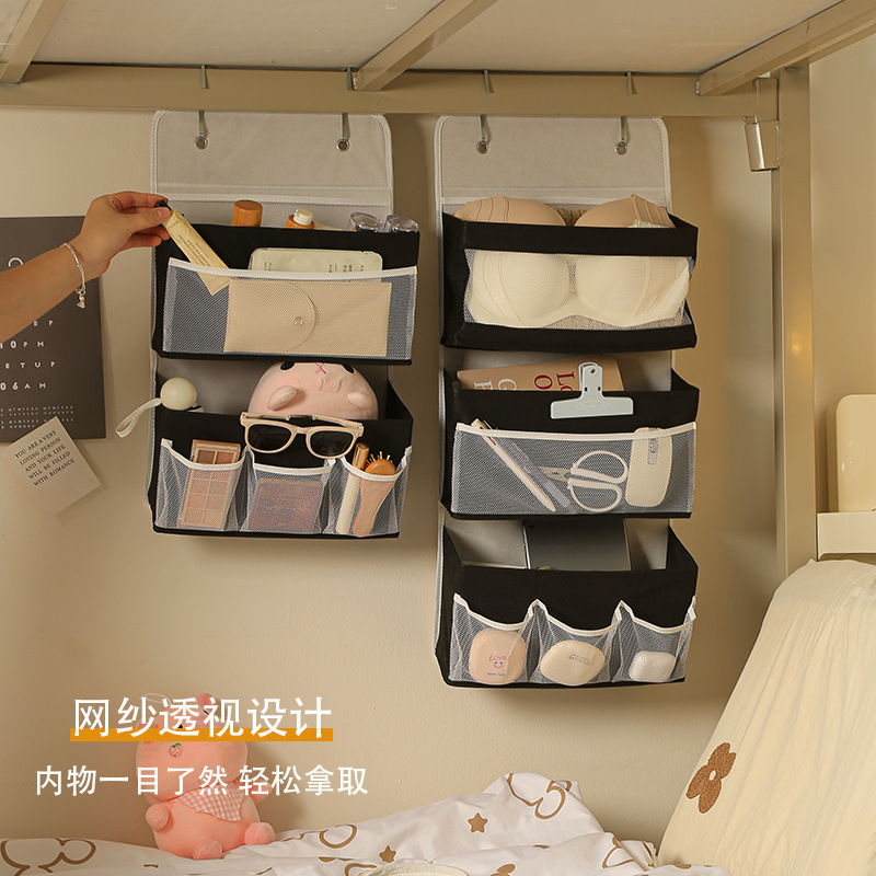 Bolsa de almacenamiento de dormitorio multifuncional, bolsa de almacenamiento de artículos diversos de almacenamiento de armario plegable, bolsa colgante de almacenamiento de tela trasera de puerta de varias capas