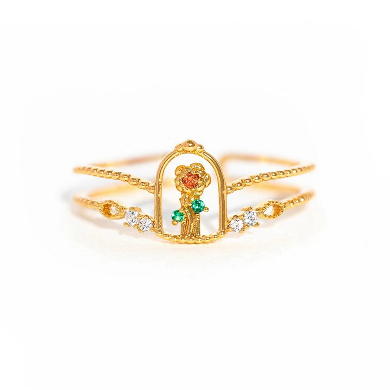 8g Weight Zircon Inlay Material Open Rings, Rings Classification 1 Piece Quantity Holiday, Travel, Selfie Occasion Copper Material Cartoon Character, Colorful Pattern Women's Gender Inlay Design Casual, Simple Style Style Cartoon Character Colorful Copper Casual Simple Style Open Rings Rings 8