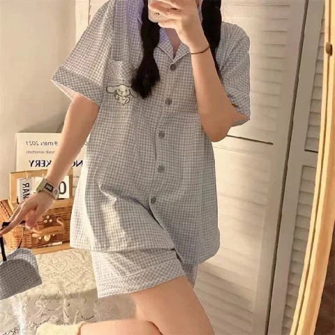 Tailandia Pijamas de las mujeres del sudeste asiático pantalones cortos de manga corta transfronteriza verano ropa para el hogar ins estilo coreano traje de dos piezas